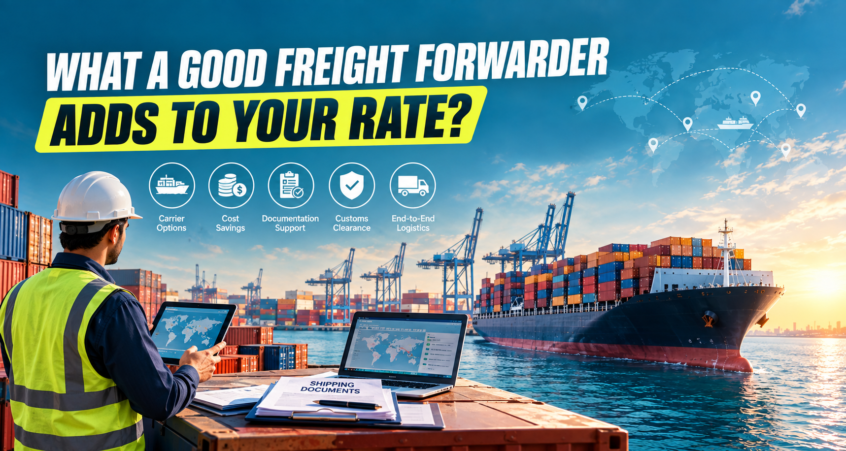 An image of showing what a good freight forwarder adds your rate